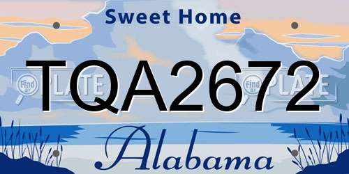 TQA2672 Alabama License Plate