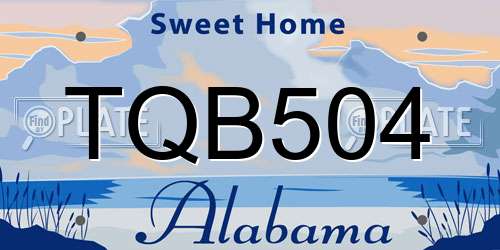 TQB504 Alabama License Plate