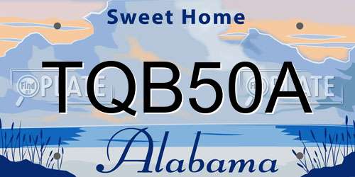 TQB50A Alabama License Plate