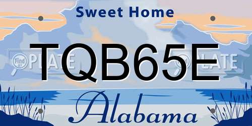 TQB65E Alabama License Plate