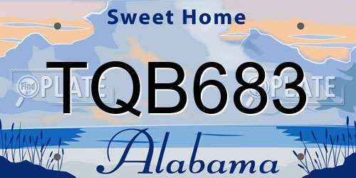 TQB683 Alabama License Plate