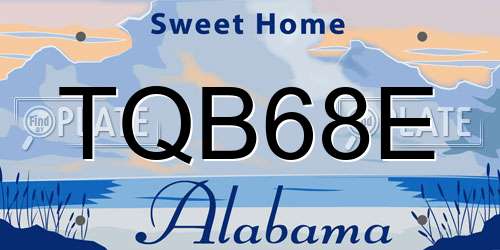 TQB68E Alabama License Plate