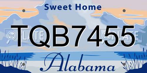 TQB7455 Alabama License Plate