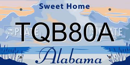 TQB80A Alabama License Plate
