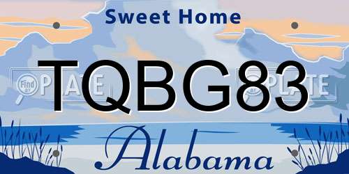 TQBG83 Alabama License Plate