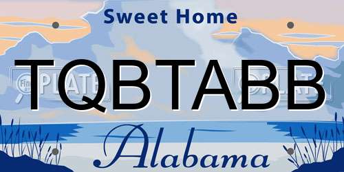 TQBTABB Alabama License Plate