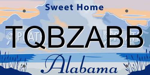 TQBZABB Alabama License Plate