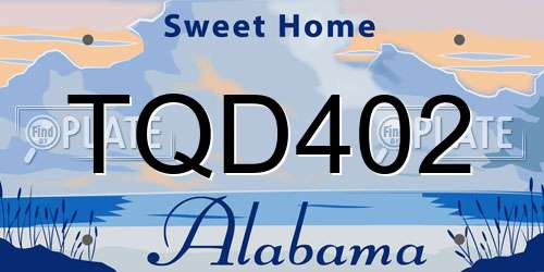TQD402 Alabama License Plate