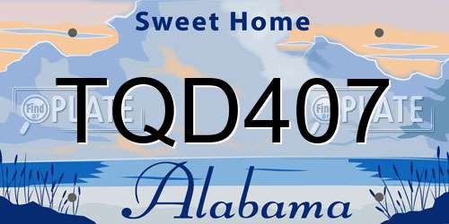 TQD407 Alabama License Plate