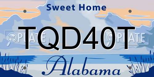 TQD40T Alabama License Plate