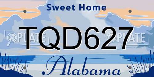 TQD627 Alabama License Plate