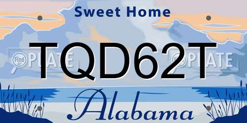 TQD62T Alabama License Plate