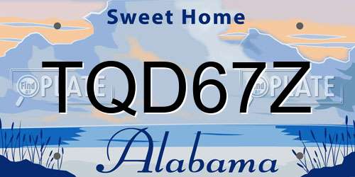 TQD67Z Alabama License Plate