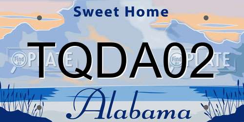 TQDA02 Alabama License Plate