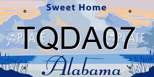 TQDA07 Alabama License Plate