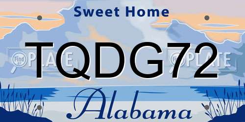 TQDG72 Alabama License Plate