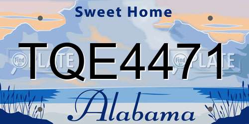 TQE4471 Alabama License Plate