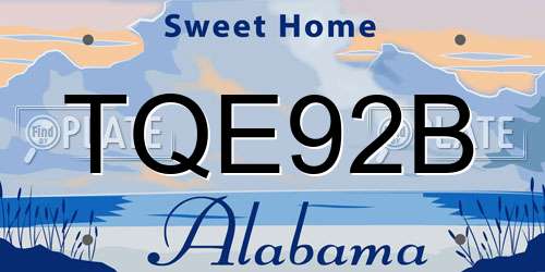 TQE92B Alabama License Plate