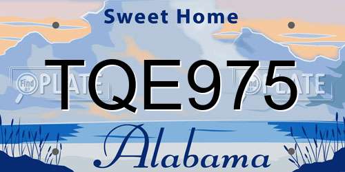 TQE975 Alabama License Plate