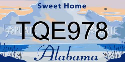 TQE978 Alabama License Plate