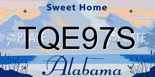 TQE97S Alabama License Plate