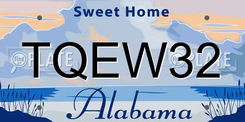 TQEW32 Alabama License Plate