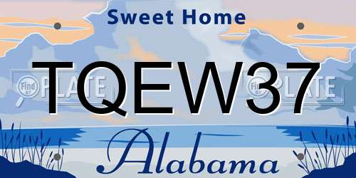 TQEW37 Alabama License Plate
