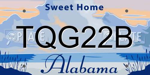 TQG22B Alabama License Plate