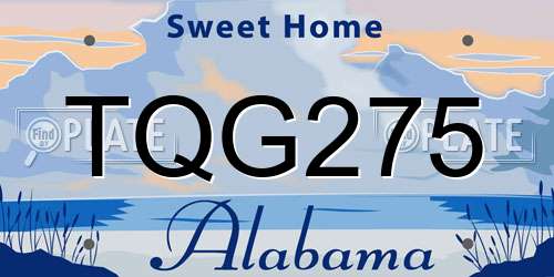 TQG275 Alabama License Plate