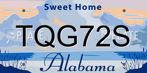 TQG72S Alabama License Plate