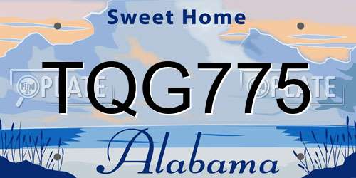 TQG775 Alabama License Plate