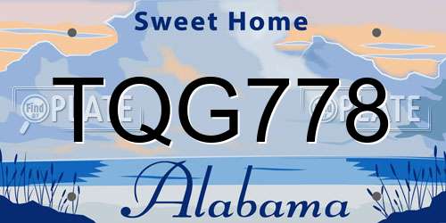 TQG778 Alabama License Plate