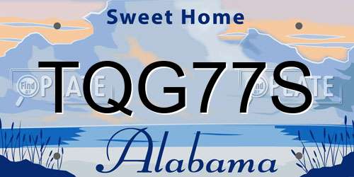 TQG77S Alabama License Plate