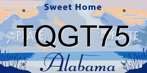 TQGT75 Alabama License Plate