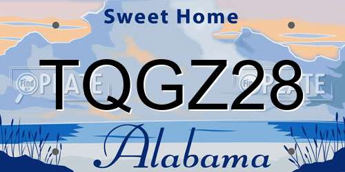 TQGZ28 Alabama License Plate