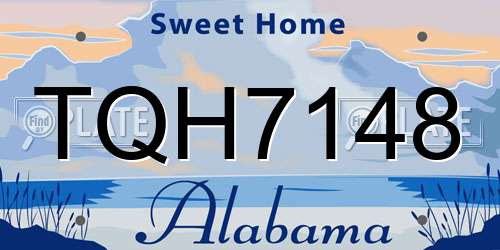 TQH7148 Alabama License Plate
