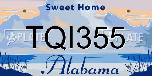TQI355 Alabama License Plate