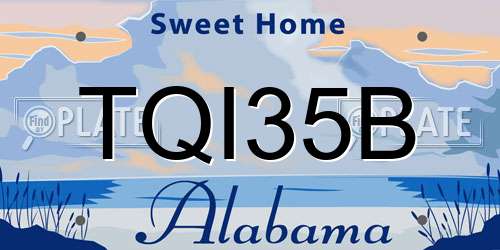 TQI35B Alabama License Plate