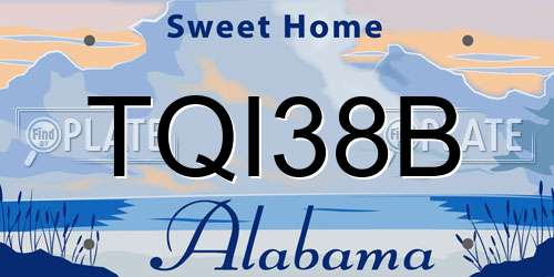 TQI38B Alabama License Plate