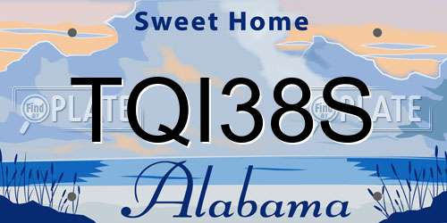 TQI38S Alabama License Plate