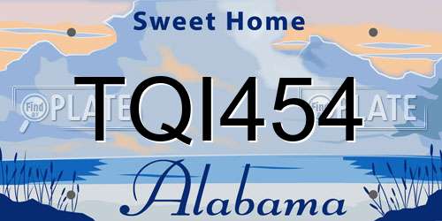 TQI454 Alabama License Plate