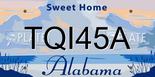 TQI45A Alabama License Plate