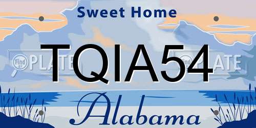 TQIA54 Alabama License Plate