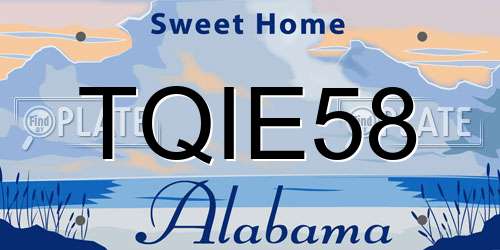 TQIE58 Alabama License Plate