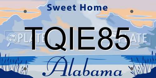 TQIE85 Alabama License Plate