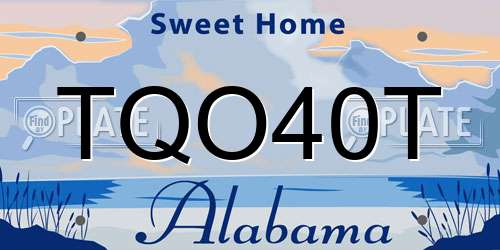 TQO40T Alabama License Plate