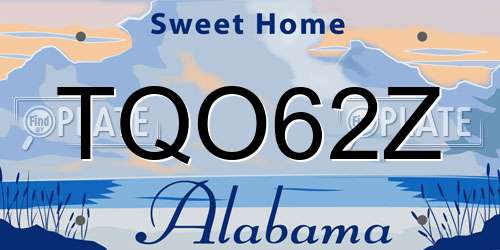 TQO62Z Alabama License Plate