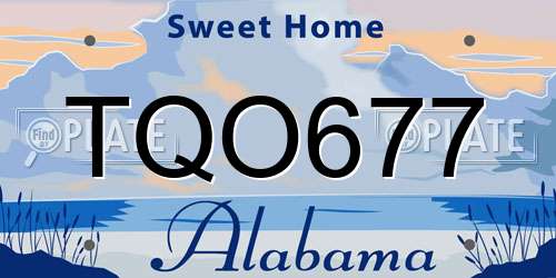 TQO677 Alabama License Plate