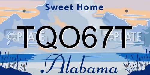 TQO67T Alabama License Plate
