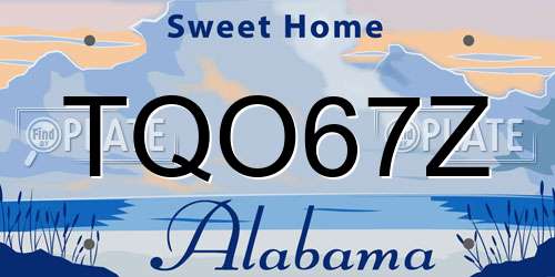 TQO67Z Alabama License Plate